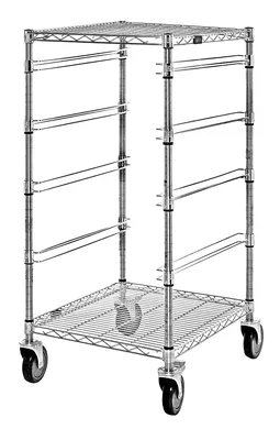 Quantum BC212439M4 Mobile Bin Cart, 21"W x 24"L x 45"H, 1200 lb capacity, Chrome