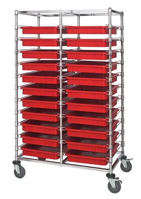 Quantum BC214069M2DRD Mobile Bin Cart, 24"W x 40"L x 69"H, 1200 lb capacity, Chrome