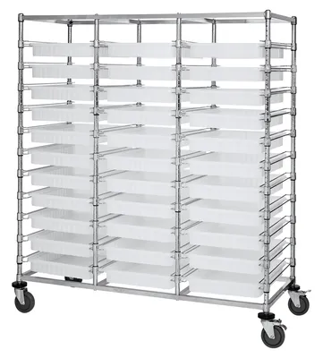 Quantum BC216069M2TCL Mobile Bin Cart, 24"W x 60"L x 69"H, 1200 lb capacity, Chrome