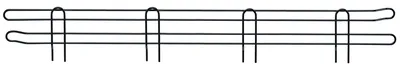Quantum BL54BK Back/Side Ledge, 54"W x 4"H, Black