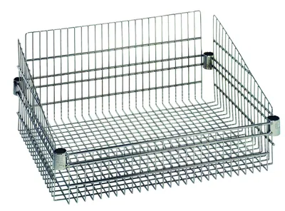 Quantum BSK1824C Post Mount Basket, 18"W x 24"L x 10"H, 600-800 lb capacity, Chrome