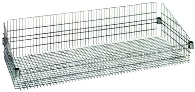 Quantum BSK1848C Post Mount Basket, 18"W x 48"L x 10"H, 600-800 lb capacity, Chrome