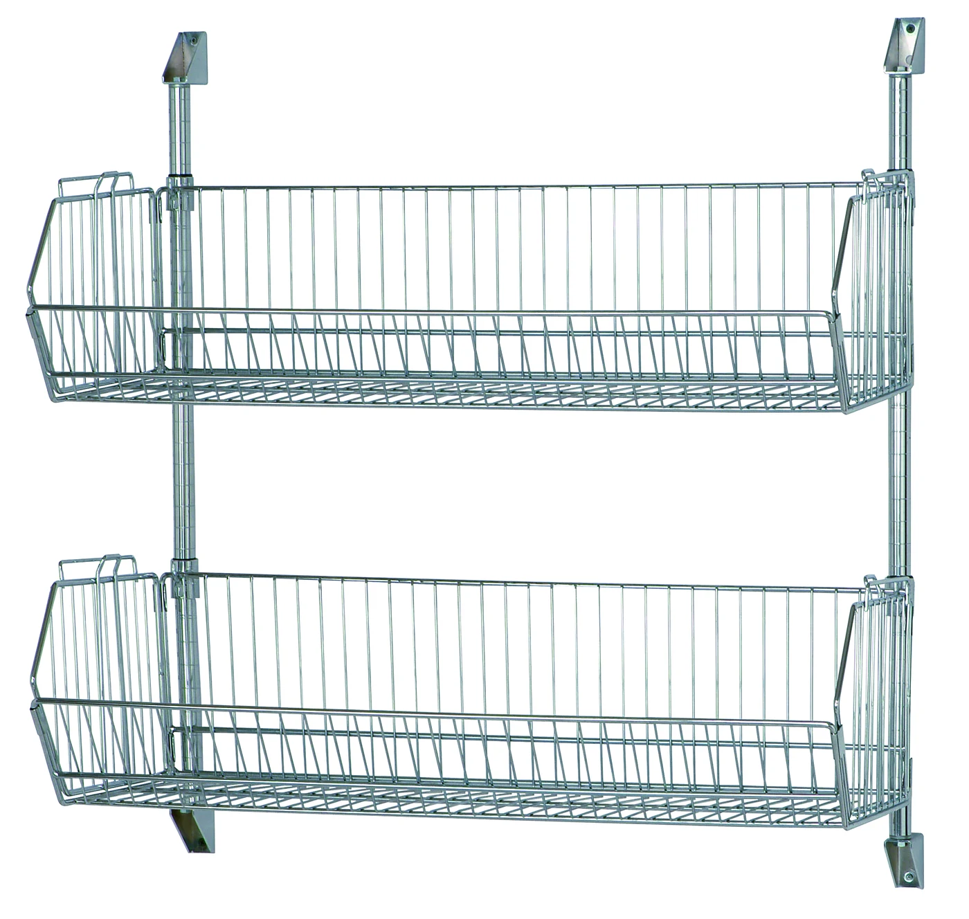Quantum CAN-34-203612BC-PWB Cantilever Baskets Post Wall Mount, 36"W x 20"D x 34"H, Chrome
