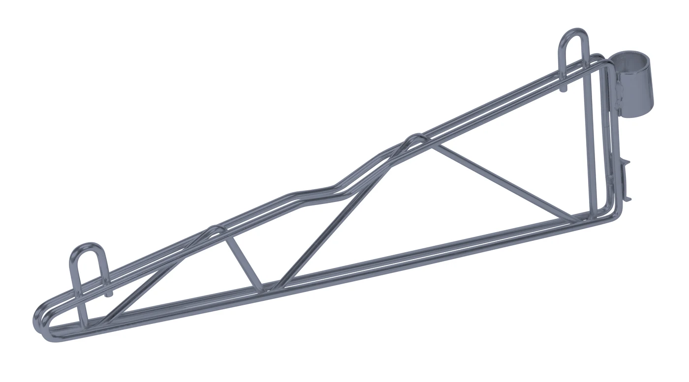 Quantum CB24GY Cantilever Single Shelf Post Wall Mount, Gray