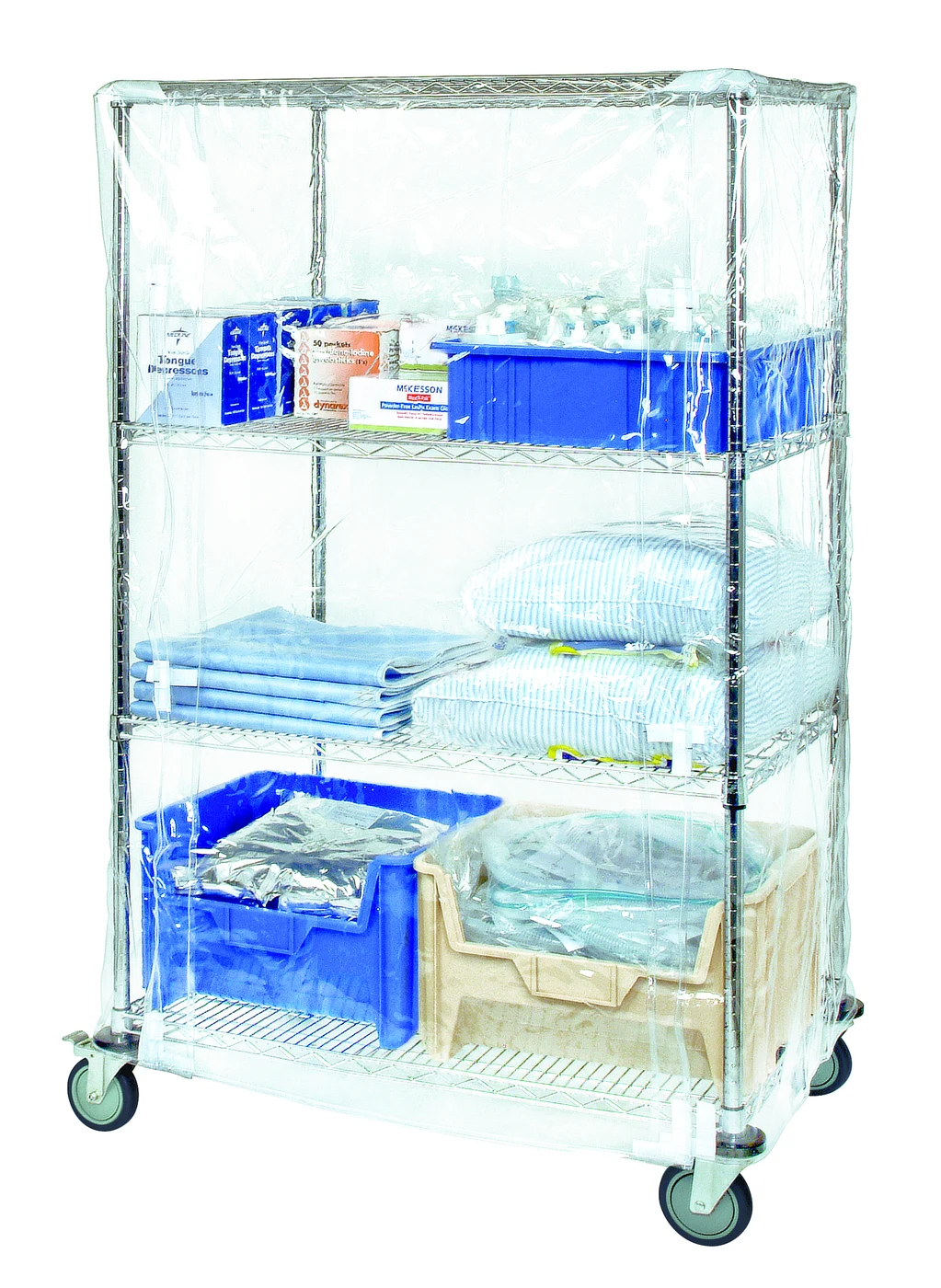 Quantum CC243663CVV Wire Cart Cover, 24"D x 36"W x 63"H, Clear