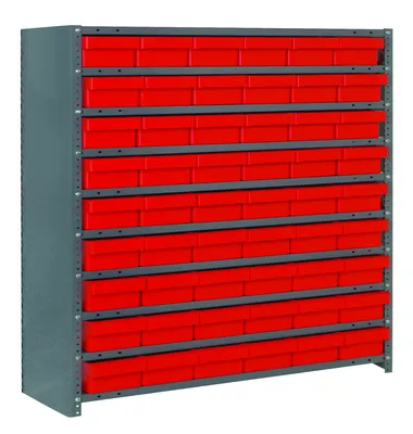 Quantum CL1239-401RD Closed Shelving Unit, 12"D x 36"L x 39"H, 400 lb capacity, Galvannized