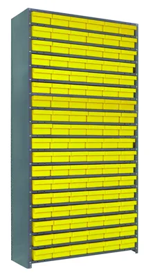 Quantum CL1275-401601YL Closed Shelving Unit, 12"D x 36"L x 39"H, 400 lb capacity, Galvannized