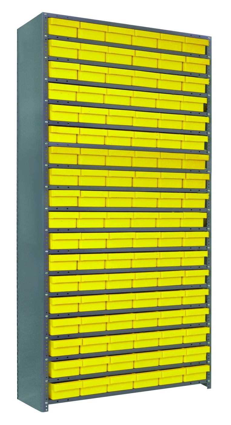 Quantum CL1275-401601YL Closed Shelving Unit, 12"D x 36"L x 39"H, 400 lb capacity, Galvannized