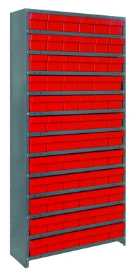 Quantum CL1275-601701RD Closed Shelving Unit, 12"D x 36"L x 39"H, 400 lb capacity, Galvannized