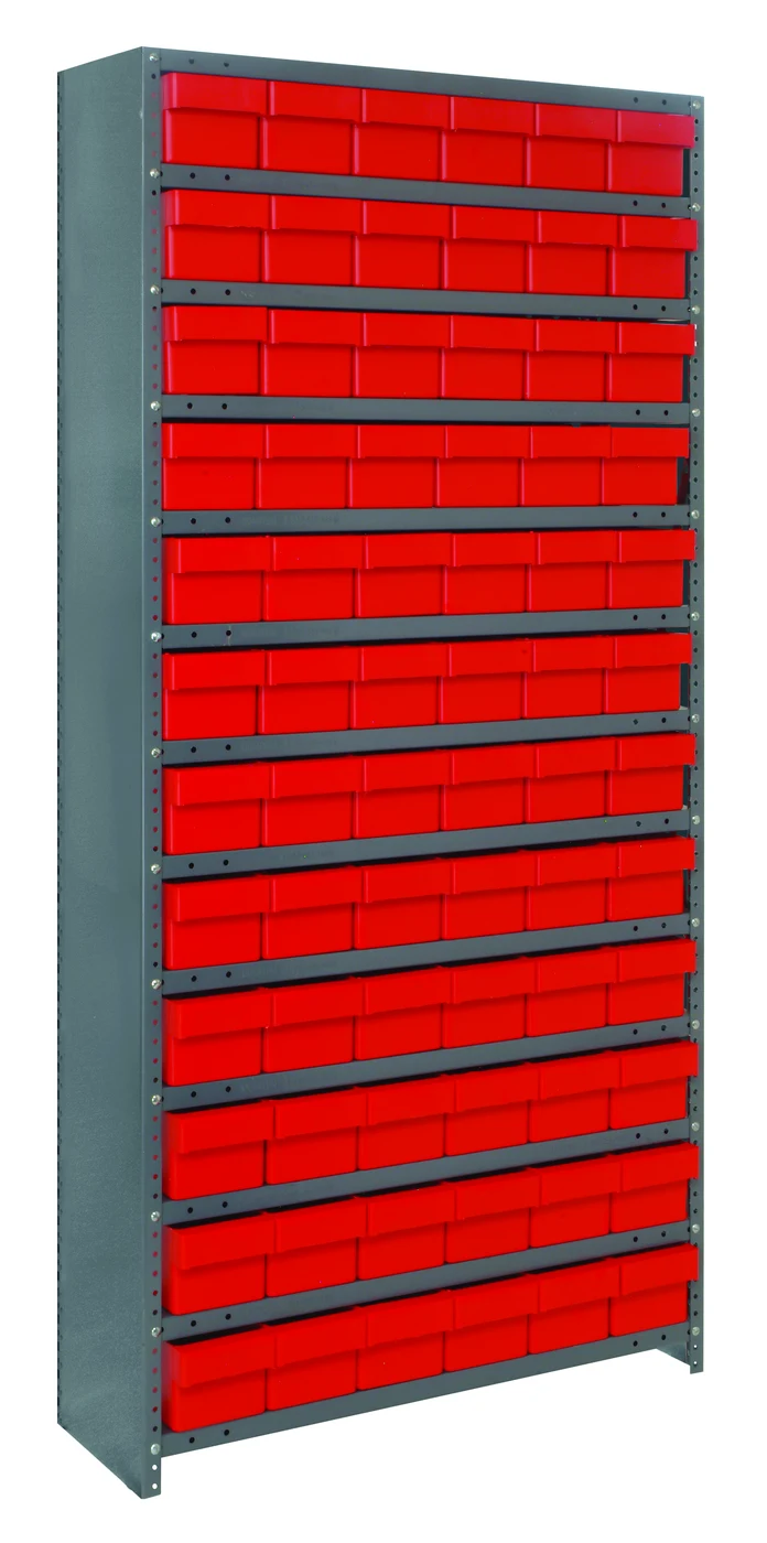 Quantum CL1275-601701RD Closed Shelving Unit, 12"D x 36"L x 39"H, 400 lb capacity, Galvannized