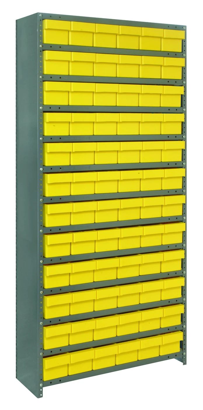 Quantum CL1275-601701YL Closed Shelving Unit, 12"D x 36"L x 39"H, 400 lb capacity, Galvannized