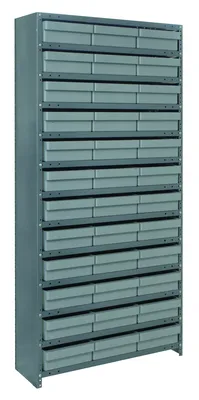 Quantum CL1275-678GY Closed Shelving Unit, 12"D x 36"L x 39"H, 400 lb capacity, Galvannized