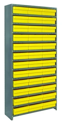 Quantum CL1275-678YL Closed Shelving Unit, 12"D x 36"L x 39"H, 400 lb capacity, Galvannized