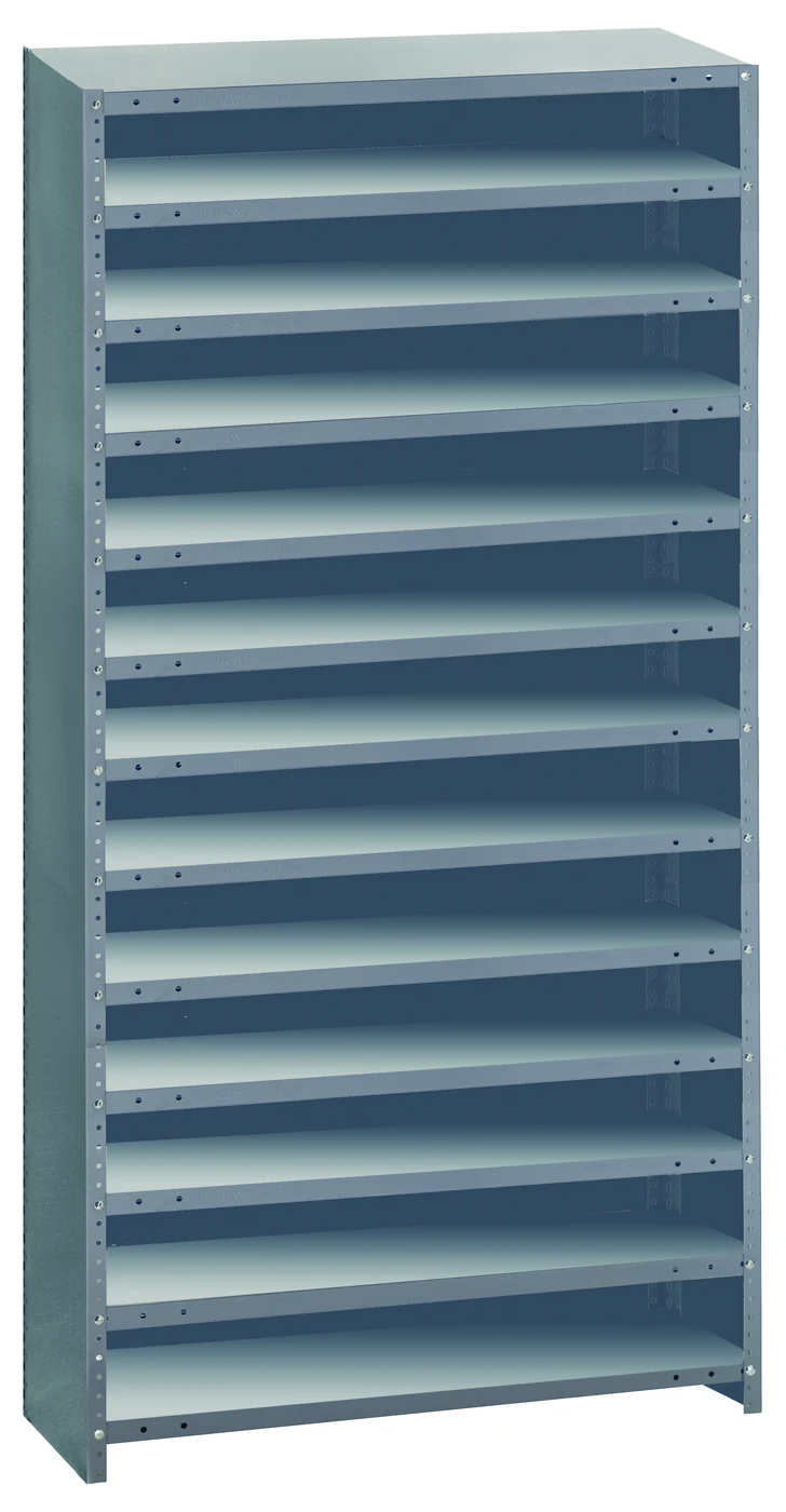 Quantum CL1875-000 Closed Shelving Unit, 18"D x 36"L x 75"H, 400 lb capacity, Galvannized