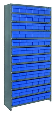 Quantum CL1875-602BL Closed Shelving Unit, 18"D x 36"L x 75"H, 400 lb capacity, Galvannized