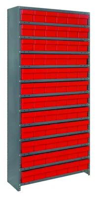 Quantum CL1875-602RD Closed Shelving Unit, 18"D x 36"L x 75"H, 400 lb capacity, Galvannized