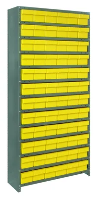 Quantum CL1875-602YL Closed Shelving Unit, 18"D x 36"L x 75"H, 400 lb capacity, Galvannized