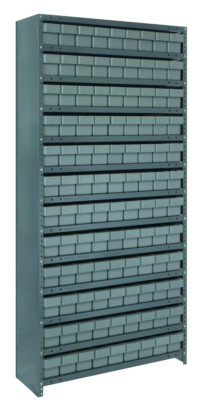 Quantum CL1875-604GY Closed Shelving Unit, 18"D x 36"L x 75"H, 400 lb capacity, Galvannized