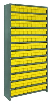 Quantum CL1875-604YL Closed Shelving Unit, 18"D x 36"L x 75"H, 400 lb capacity, Galvannized