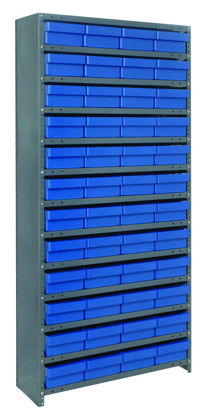 Quantum CL1875-606BL Closed Shelving Unit, 18"D x 36"L x 75"H, 400 lb capacity, Galvannized