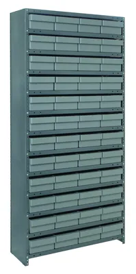 Quantum CL1875-606GY Closed Shelving Unit, 18"D x 36"L x 75"H, 400 lb capacity, Galvannized