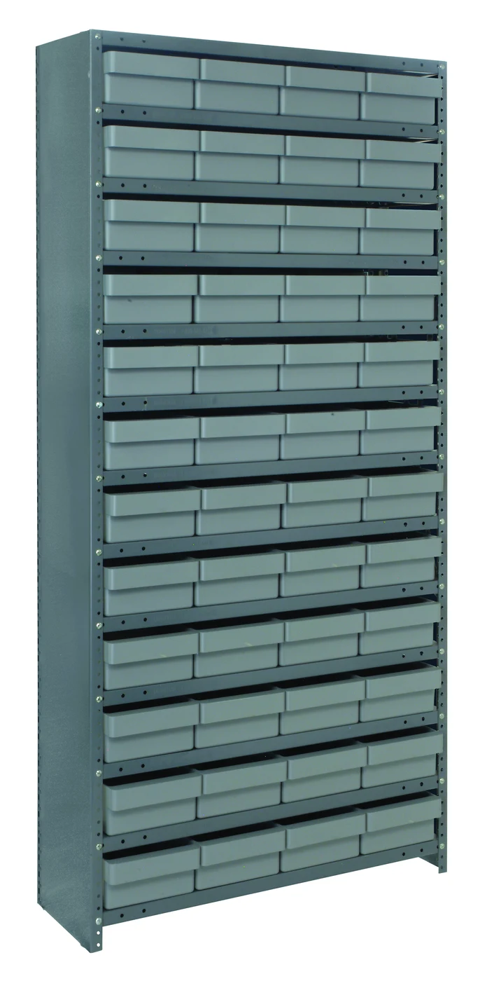 Quantum CL1875-606GY Closed Shelving Unit, 18"D x 36"L x 75"H, 400 lb capacity, Galvannized