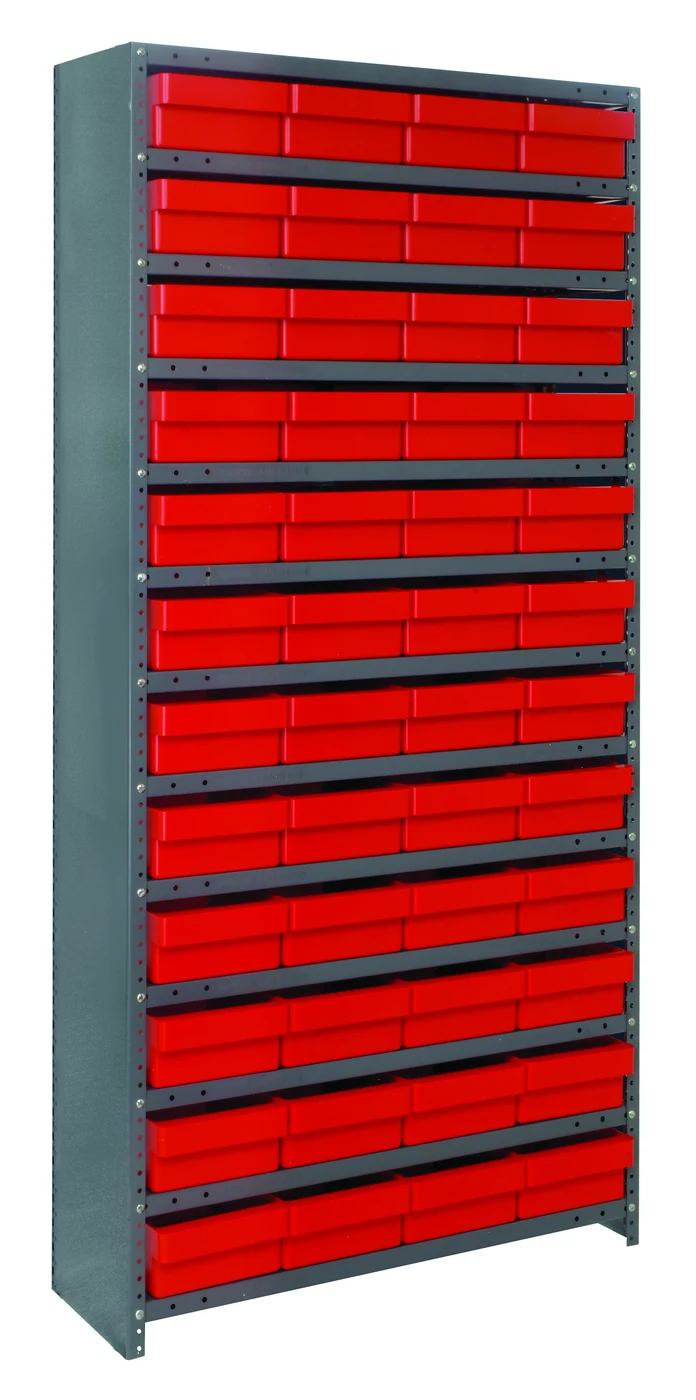 Quantum CL1875-606RD Closed Shelving Unit, 18"D x 36"L x 75"H, 400 lb capacity, Galvannized