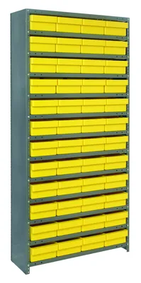 Quantum CL1875-606YL Closed Shelving Unit, 18"D x 36"L x 75"H, 400 lb capacity, Galvannized