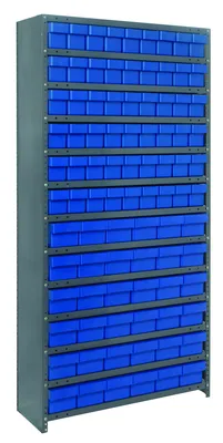 Quantum CL1875-624BL Closed Shelving Unit, 18"D x 36"L x 75"H, 400 lb capacity, Galvannized