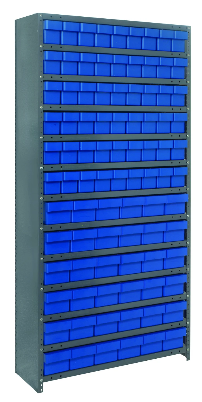 Quantum CL1875-624BL Closed Shelving Unit, 18"D x 36"L x 75"H, 400 lb capacity, Galvannized
