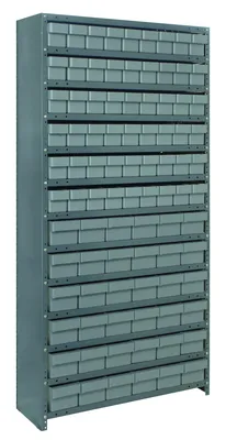 Quantum CL1875-624GY Closed Shelving Unit, 18"D x 36"L x 75"H, 400 lb capacity, Galvannized