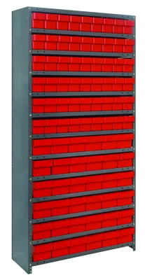 Quantum CL1875-624RD Closed Shelving Unit, 18"D x 36"L x 75"H, 400 lb capacity, Galvannized