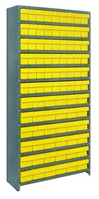 Quantum CL1875-624YL Closed Shelving Unit, 18"D x 36"L x 75"H, 400 lb capacity, Galvannized