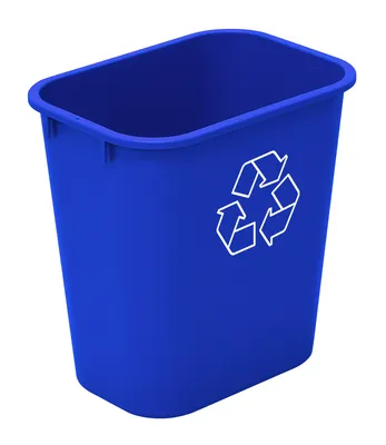 Quantum COF-03RBL Crusader Office Recycling Container, 12"L x 11.74"W x 8.41"H, 3 gal. capacity, Blue