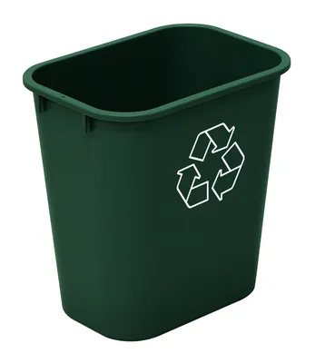 Quantum COF-03RGN Crusader Office Recycling Container, 12"L x 11.74"W x 8.41"H, 3 gal. capacity, Green