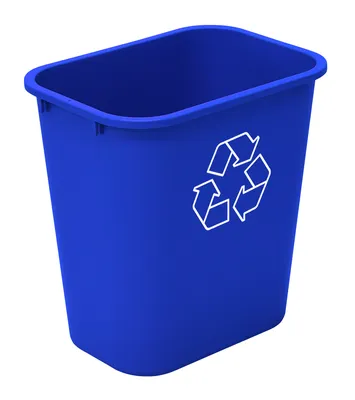Quantum COF-07RBL Crusader Office Recycling Container, 15"L x 14.67"W x 10.59"H, 7 gal. capacity, Blue