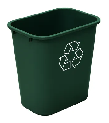 Quantum COF-07RGN Crusader Office Recycling Container, 15"L x 14.67"W x 10.59"H, 7 gal. capacity, Green
