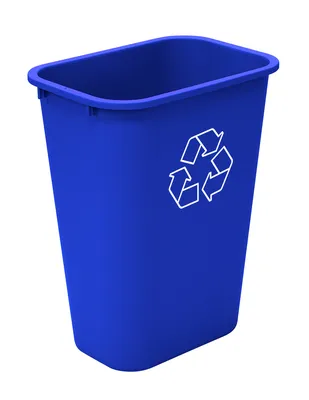 Quantum COF-10RBL Crusader Office Recycling Container, 20"L x 15.55"W x 11.5"H, 10 gal. capacity, Blue