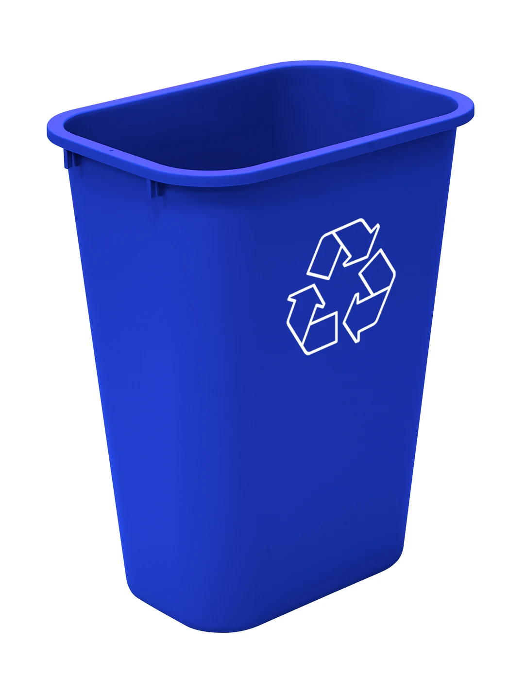 Quantum COF-10RBL Crusader Office Recycling Container, 20"L x 15.55"W x 11.5"H, 10 gal. capacity, Blue