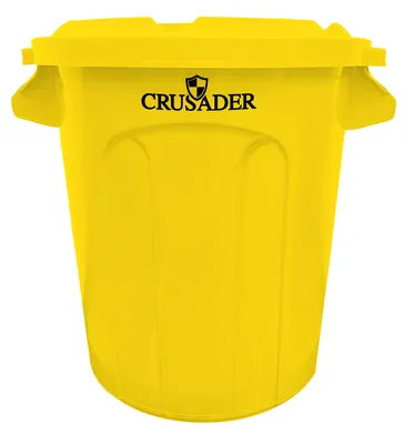 Quantum CTC-10YL Round Heavy-duty Utility Container, 10 gal. capacity, Yellow