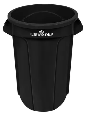 Quantum CTC-44BK Round Heavy-duty Utility Container, 44 gal. capacity, Black