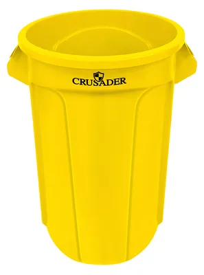 Quantum CTC-44YL Round Heavy-duty Utility Container, 44 gal. capacity, Yellow