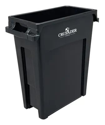 Quantum CTH-16BK Thin Container, 22"D x 11"W x 25"H, 16 gal. capacity, Black
