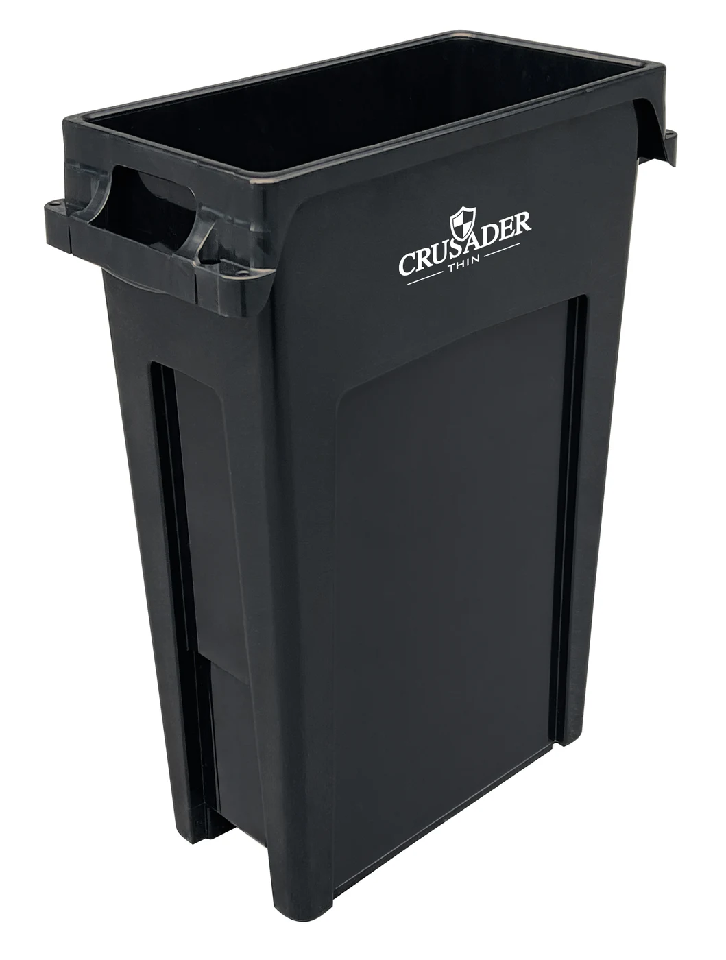 Quantum CTH-23BK Thin Container, 22"D x 11"W x 30"H, 23 gal. capacity, Black