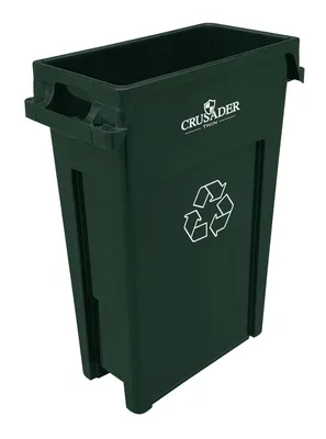 Quantum CTH-23RGN Thin Recyclining Container, 22"D x 11"W x 30"H, 23 gal. capacity, Green
