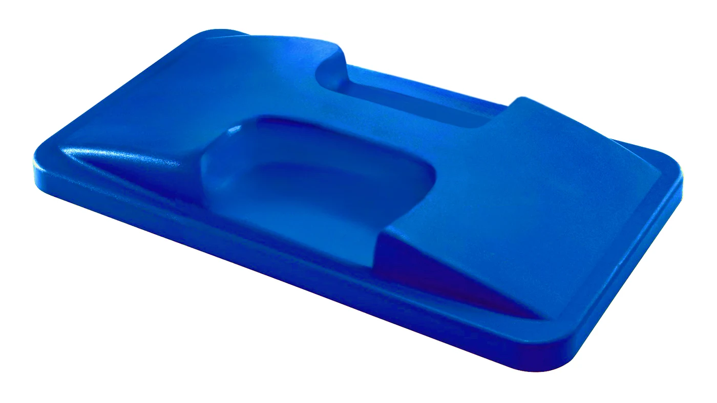Quantum CTH-LHFTBL Crusader Thin Recycling Container Flat Lid with Handle, Blue