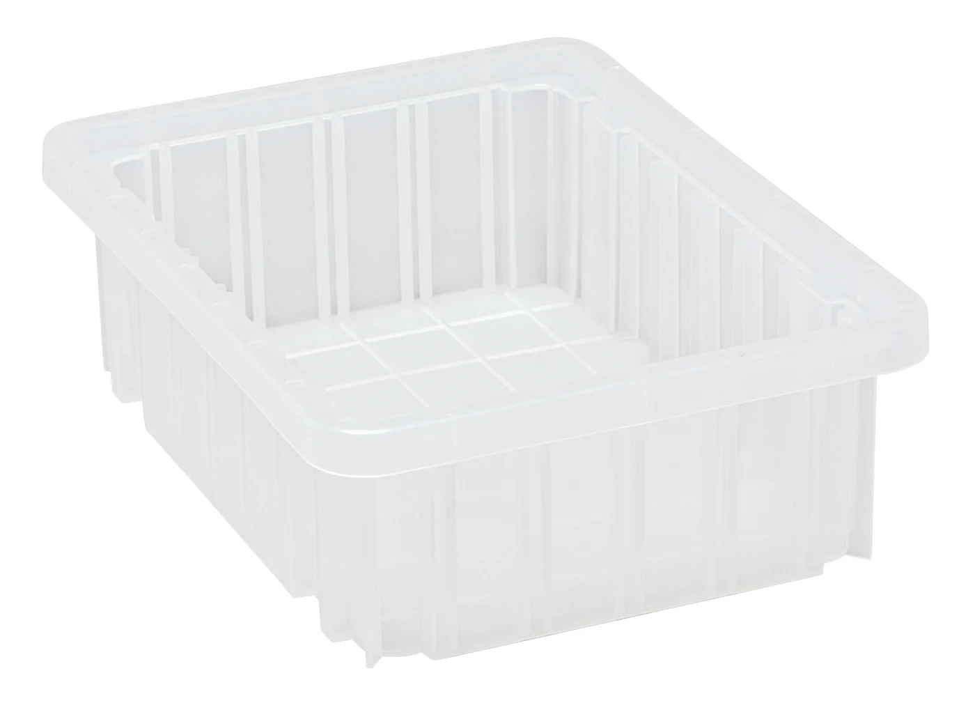 Quantum DG91035CLCS Dividable Grid Container, 10-7/8"L x 8-1/4"W x 3-1/2"H, Clear, Case of 20