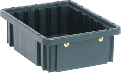 Quantum DG91035COCS Conductive Dividable Grid Container, 10-7/8"L x 8-1/4"W x 3-1/2"H, Black, Case of 20