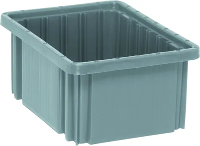 Quantum DG91050GYCS Dividable Grid Container, 10-7/8"L x 8-1/4"W x 5"H, Gray, Case of 20