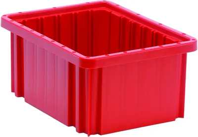 Quantum DG91050RDCS Dividable Grid Container, 10-7/8"L x 8-1/4"W x 5"H, Red, Case of 20